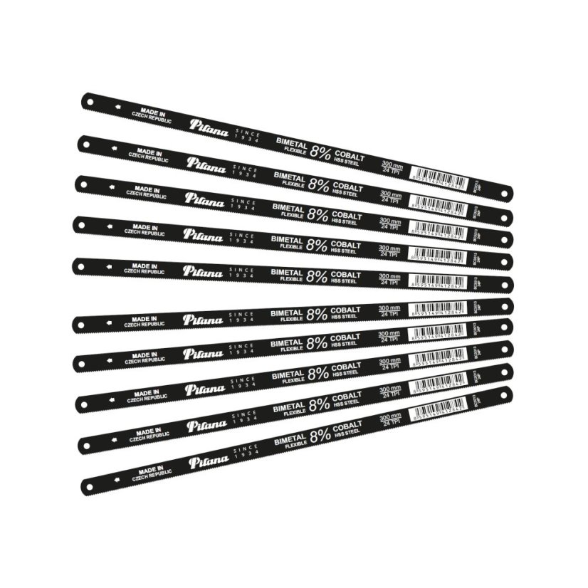 Ruční pilové listy na kov, Bimetal 8% Cobalt, 300mm, 24z, sada 10ks