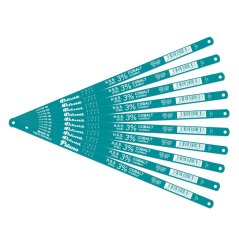 Hand hacksaw blades for metal, HSS FLEXIBLE, 300mm, 24 TPI, set of 10